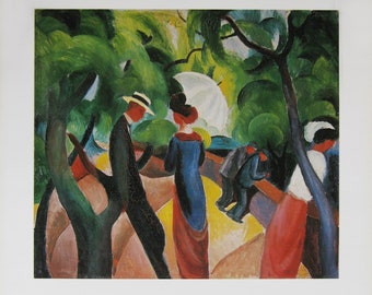 August Macke - "Promenade" - Colour Offset Lithograph - 1989