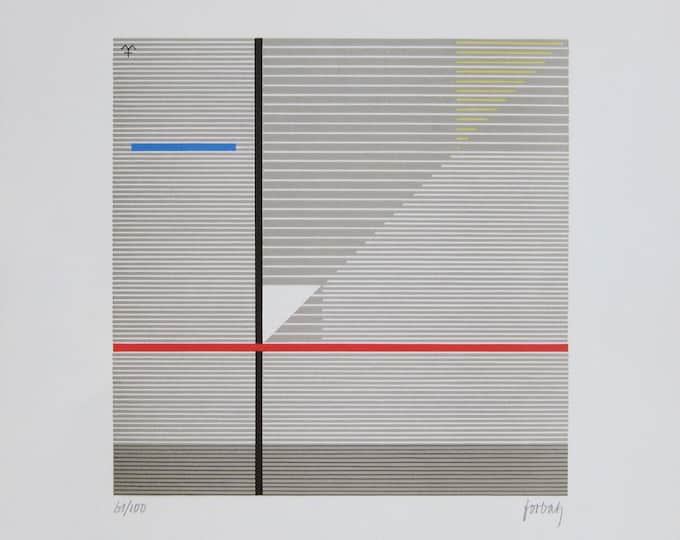 Alfred Forbat  - "Composition" - Hand Signed Colour Screenprint, 1969 - (S/N - 61/100)