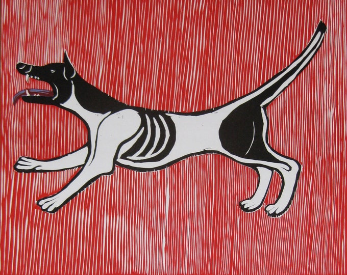 Gerhard Marcks - "Dog" - Original Linocut Exhibition Poster, 1976