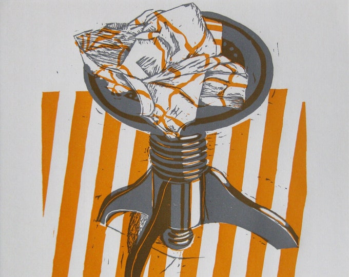 Barbara Keidel - "Composition"- Handsigned Linocut - 1979