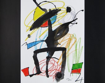 Joan Miró  - "Tres Joan" - Original Colour Lithograph Exhibition Poster, 1980