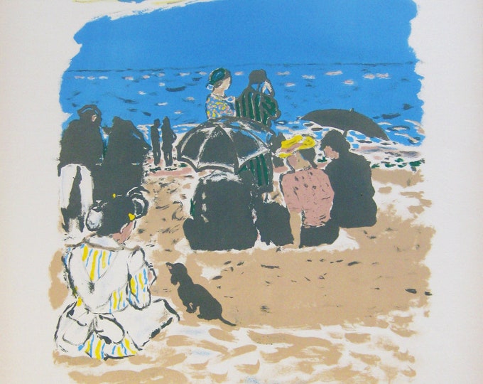 Maurice Brianchon - "A la Plage" - Hand Signed Colour Lithograph - 1950's (S/N XI - XV)