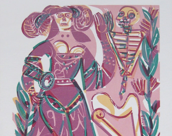 HAB Grieshaber - "The Noblewoman" - Original Colour Woodcut, 1966 (Ref: Fürst 66/18)