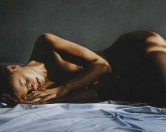 Peter Handel  - "Reclyning Kathy" - Photorealist - Handsigned  Giclée on handmade cotton paper