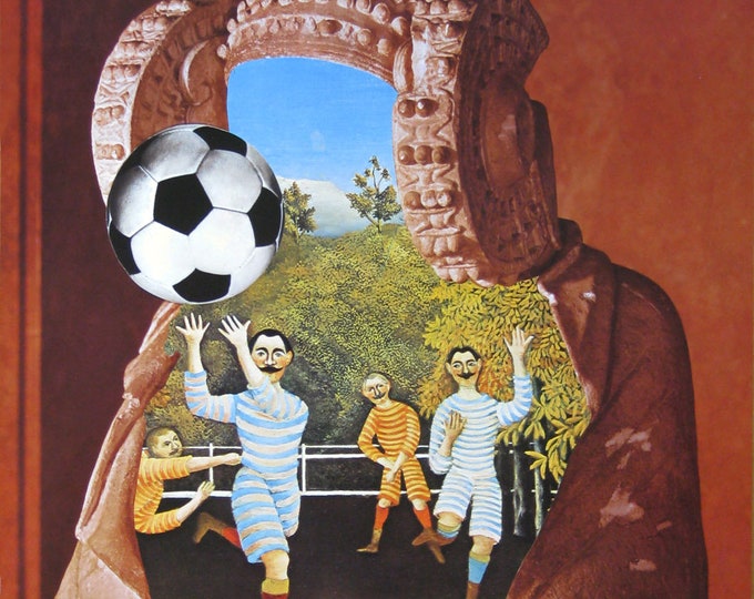 Jiri Kolar - "Copa del mundo de fútbol" - Large hand signed Offset Lithograph, 1981
