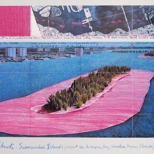 Christo - "Surrounded Islands"  - Large Colour Offset Litograph, 1991