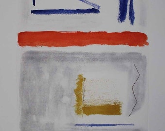 Alberto Rafols Casamada  - "Compostion" - LARGE Aquatint Color Etching - Handsigned