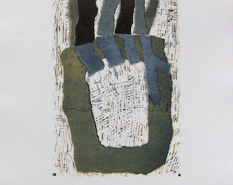 Barbara Keidel - "Parc III"- Handsigned Linocut - 1998 (S/N - EA)