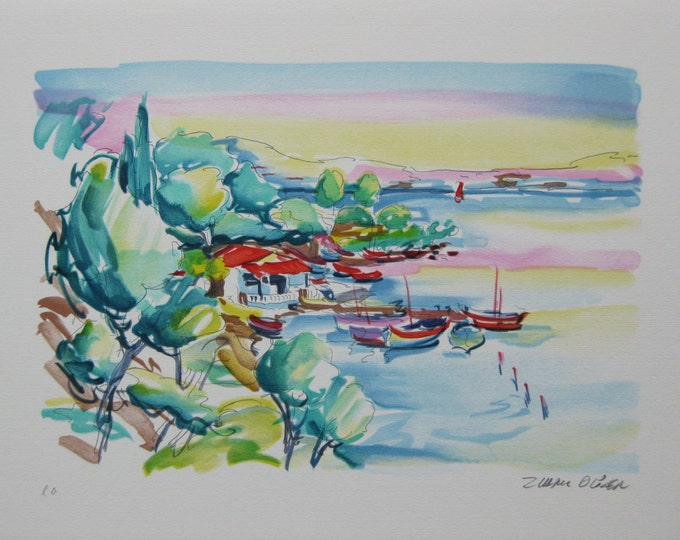 Zladko Oliver  -"La Baie" - Handsigned Lithograph