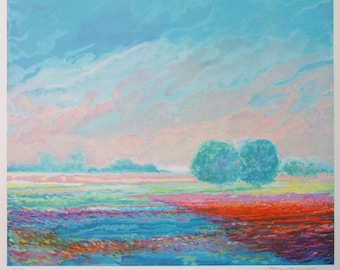 Jean Fernand - "Le deux hêtres" - Hand signed Lithograph Arches