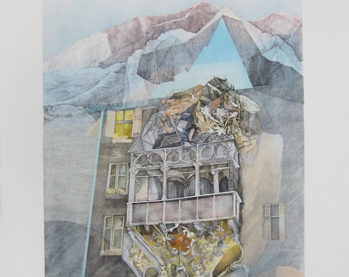 Anton Krajnc - "Golden Roof of Innsbruck " - Hand Signed Colour Lithograph - (S/N - 79/300)