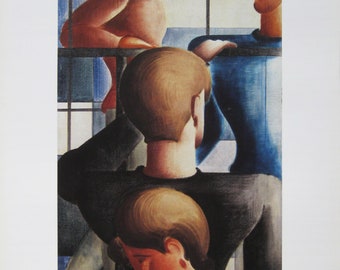 Oskar Schlemmer - "Group at the railing" - Colour Offset Lithograph - 1990