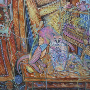 Franz Graw - "The Cat" - Hand Signed Colour Offset Lithograph - 2001