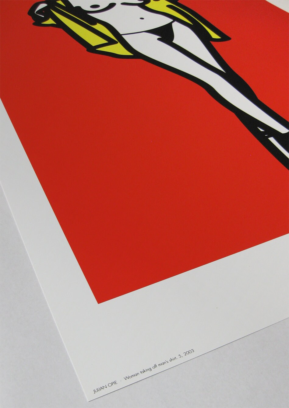 ジュリアン・オピー「紳士シャツを脱ぐ女」シルクスクリーン 2003年
