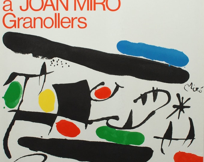 Joan Miró  - "Granollers" - Original Lithograph signed poster, 1971