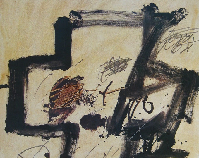 Antoni Tapies - "Composition" - Colour Offset Lithograph, 1984