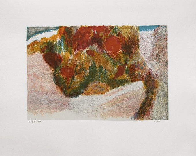 Guy Bardone - "Paysage" - Hand signed Colour Lithograph - (SN 21/120)