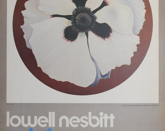 Lowel Nesbitt - "Poppy" - Großes Offset Lithographie Poster, 1981