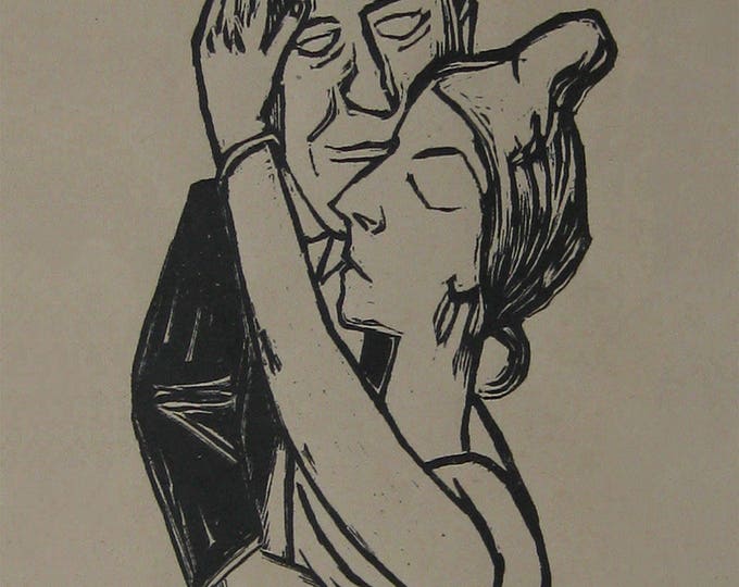 MAX BECKMANN - "Tanzende" - Woodcut, 1922 - Ref. Gallwitz 197