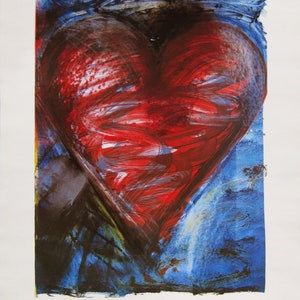 Jim Dine - "Corazón" - Gran cartel de exposición de litografía offset original, 1983