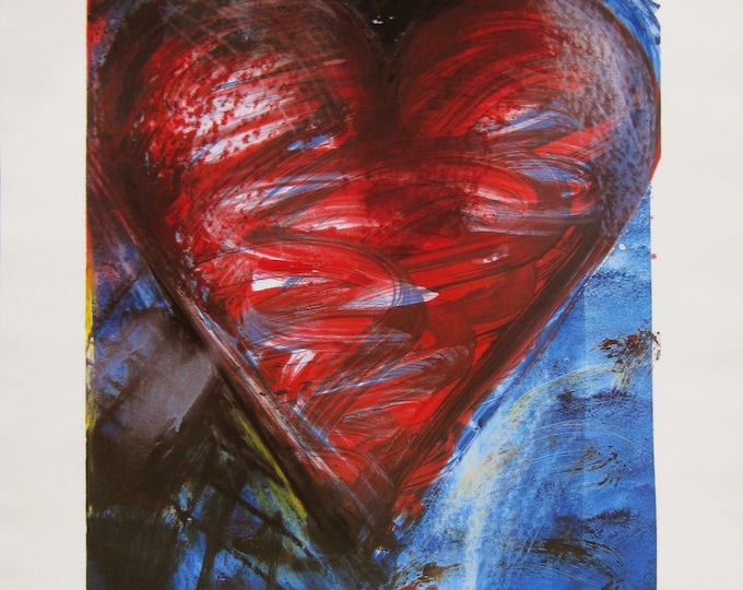 Jim Dine - "Heart" - Large Original Offset Lithhograph Exhibition Poster, 1983