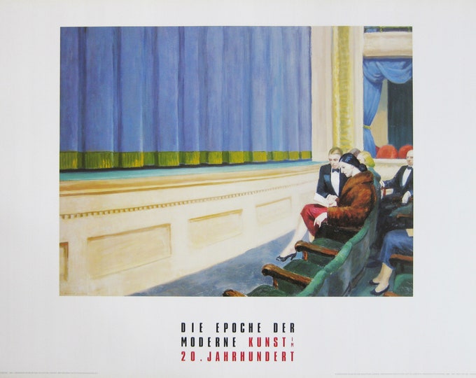 Edward Hopper - "First Row Orchestra" - Large Colour Offset Lithograph - 1997