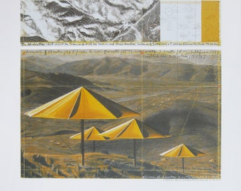 Christo - "The Umbrella's, Japan-USA, 1984-1991" - Colour Offset Litograph, 1991