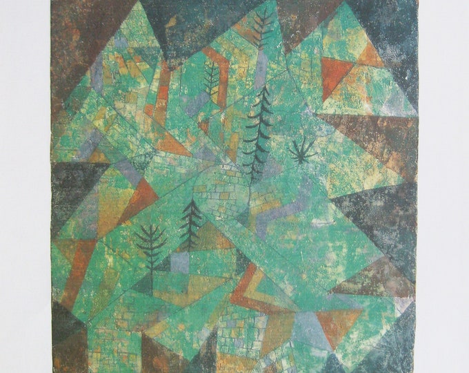 Paul Klee - "Forrest" - Colour Offset Lithograph Museum Print - 1992