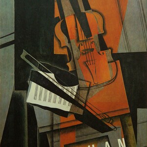Juan Gris - "The Violine" - Offset Lithograph Exhibition Poster - 1974