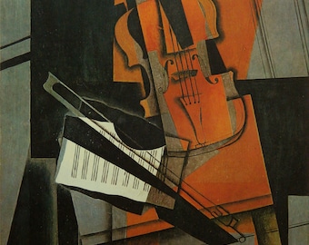 Juan Gris - "The Violine" - Offset Lithograph Exhibition Poster - 1974