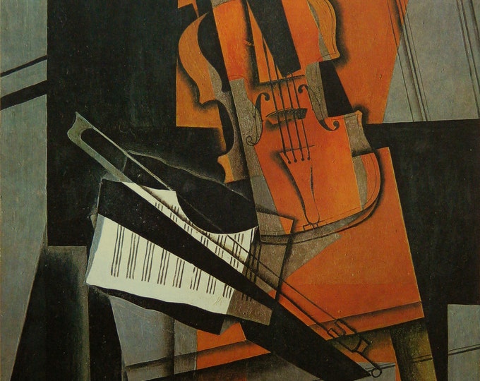 Juan Gris - "The Violine" - Offset Lithograph Exhibition Poster - 1974