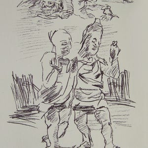 Oskar Kokoschka - &quot;Die beiden Hirten&quot;- Original Lithograph - 1955