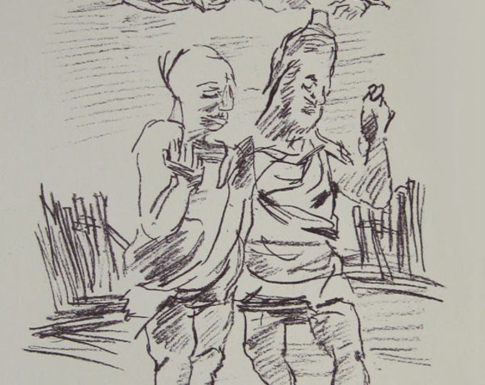 Oskar Kokoschka - "Die beiden Hirten"- Original Lithograph - 1955