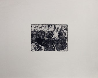 Wolff Buchholz - "Conversation" - Handsigned Aquatint Etching, 1958 (S/N - 24/32)