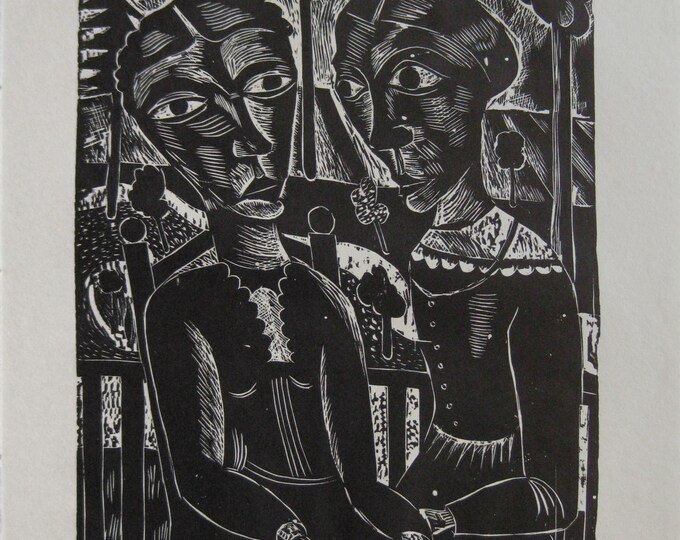Robert Koepke - "Two Persons" - Woodcut - 1923