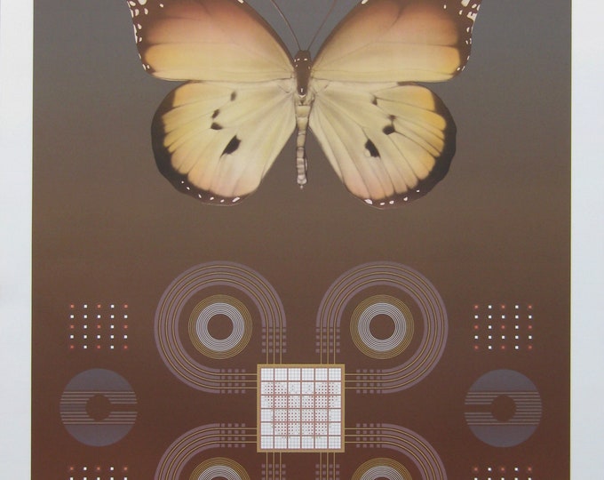 David Haidle - "Butterfly Matrix " - Hand signed Lithograph, 1980 (S/N - 10/100)