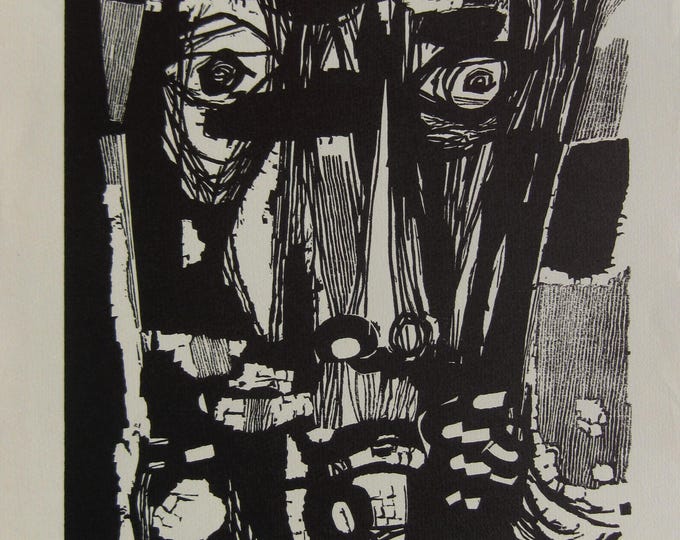 Hans Orlowski - "Composition" - Original Woodcut - 1960