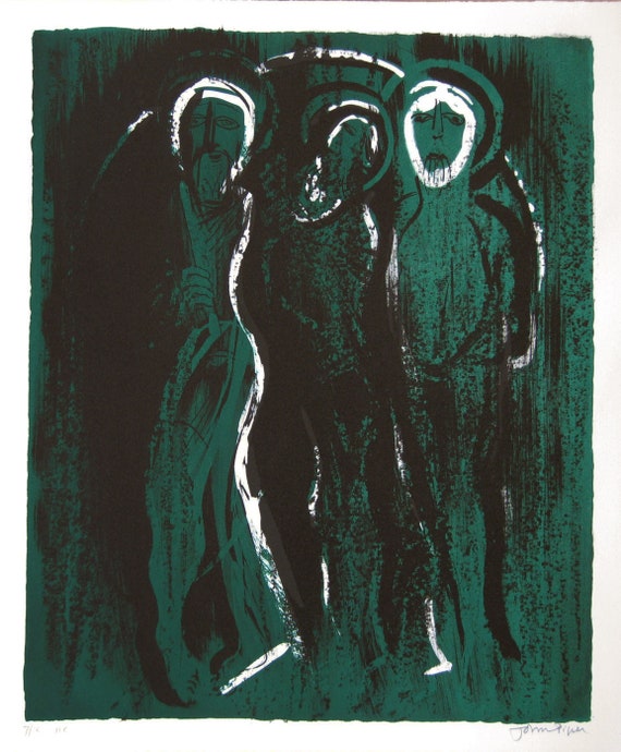 1946 John Piper Colour Lithograph NIGHT SKY The Bayard Press /'The Traveller/' C.8x6ins.