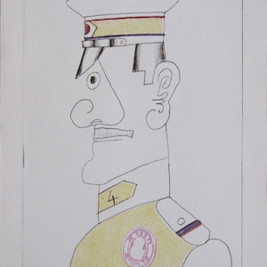 Saul Steinberg - &quot;Illustration V&quot; - Limitierte Offset Lithographie herausgegeben von der Galerie Maeght - 1983