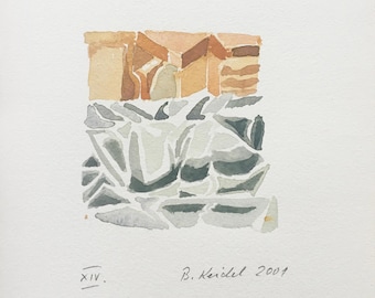 Barbara Keidel - Watercolor - "XIV"- 2001