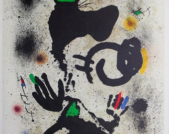 Joan Miró  - "Miro AT Pace/Columbus" - Offset lithograph signed poster, 1976