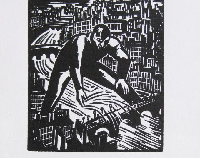 Frans Masereel - "L'oeuvre - PL22" - Original woodcut - 1928 -'78
