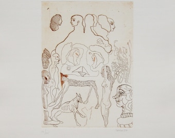 Jorge Castillo - "Surreal Composition" - Hand signed Colour Etching, 1977 (S/N - XX/XXV)
