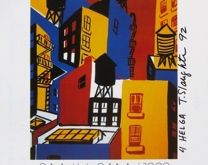 Tom Slaughter - "Views of New York" - Hand Signed Exhibition Poster - 1992
