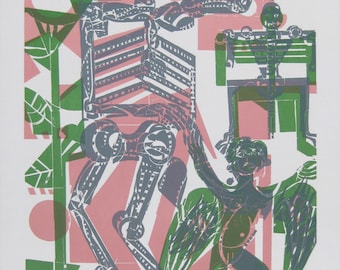 HAB Grieshaber - "The Child" - Original Colour Woodcut, 1966 (Ref: Fürst 66/38)