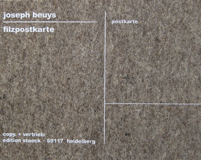 Joseph Beuys - "Flitz Postcard" - Silkscreen on Felt - 1985, Ref. Schellman 539