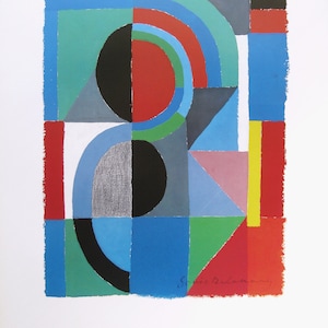 Sonia Delaunay - &quot;Quarter&quot; - Farb Offset Lithographie Plakat - 1989