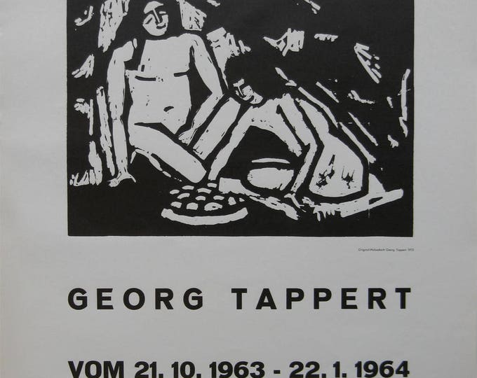 Georg Tappert -  "Galerie Nierendorf" - Original Woodcut Poster - 1963-64