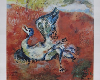 マルク・シャガール展ポスター - 女性、花、鳥 - ヴィンテージ