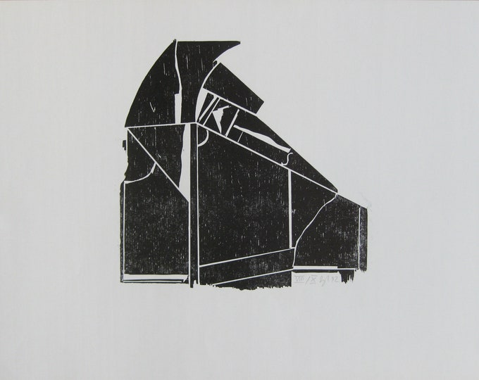 Burkhart Beyerle - "Composition" - Hand Signed Woodcut (S/N - VIII/X) - 1992